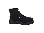 Twingo 845 Kadın Siyah Lastik Bağcıklı Fermuarlı Bot