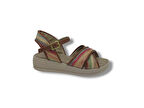 Zerhan 2011 Kadın Taba Hasır Tokalı Dolgu Taban Sandalet Ayakkabı