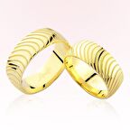 Harem Altın Sarı Desenli Altın Alyans 6703