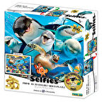Prime 3D Deniz Canlıları ve Kaplumbağa Selfie Çift Taraflı Puzzle 100 Parça 15039