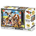 Prime 3D Sevimli Köpekler Selfie 48 Parça Puzzle 20554