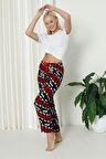 Luxury Soft Welsoft Polar Desenli Kurdeleli Kışlık Pijama Altı Pantolon