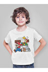 Tasarım Süper Mario Baskılı Unisex Oyun Çocuk Tişört (1-12 Yaş)