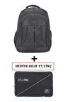 Case Club Büyük Boy Laptop Sırt Çantası 17 inç Darbe Emici Koruma Su Geçirmez Kumaş Kılıf Hediy