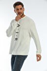 spr22sw131 Bisiklet Yaka Baskılı Sweatshirt