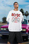 AC DC I Wanna Rock & Roll Baskılı Unisex Oversize Sweatshirt