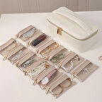  Suni Deri Takı Çantası 12 Mini Cüzdanlı Takı Kutusu yüksek Kalite Takı Taşıma Çantası