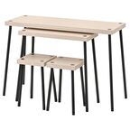 Frıdnas Mutfak Masası Takımı, Huş-Siyah, 2 Tabureli