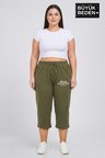 Kadın Büyük Beden Unified Collective Baskılı Beli Lastikli Bol Paça Kapri Şort 3XL-6XL SPR26BSRK591-10