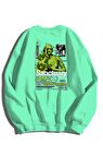 Unisex Sweatshırt Oversize Bisiklet Yaka Art Work Baskı