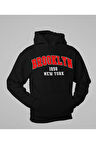Brooklyn 1898 New York Yazılı Unisex Oversize Hoodie