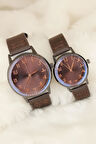 Kahverengi Deri Kordonlu Rose Metal Kasa Sevgili Saatleri