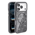 iPhone 17 Pro Max Kılıf Magsafe Şarj Özellikli Parlayan Simli Okso Kapak