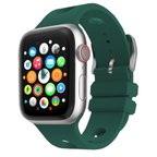 Apple Watch 40mm Uyumlu Kordon Delikli Tasarım Silikon Koyu Yeşil