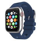 Apple Watch 38mm Uyumlu Kordon Delikli Tasarım Silikon Midnight Blue