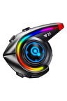 Y21 Rgb Işık Efektli Intercom Bluetooth Motosiklet Kask Kulaklığı Intercom Kulaklık