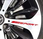 12CM Jant Sticker Yapıştırma Yazı Etiket Kırmızı 8 Adet