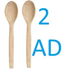 Taboo TAB-1169 Ahşap Salça Kaşık 22cm %100 doğal 2-adet