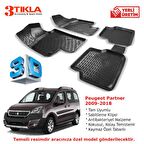 Peugeot Partner Tepe 90HP 2009-2018 Premium 3D Havuzlu Paspas Seti