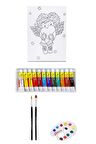 Artdeco Desenli Tuval 30x40cm Melek Kalbi Fanart Academy Akrilik Boya Seti 12 Renk X 12ml