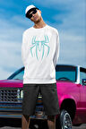 Spider-Man Logo Baskılı Unisex Oversize Örümcek Sweatshirt