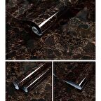 Zhlhome Mermer Desenli 5mt x 60 cm Masa Tezgah Mutfak Su Geçirmez Yapışkanlı Folyo Sticker Kahverenk