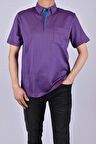 2405 ÇİZGİ POLO YAKA TİŞÖRT/MOR/S