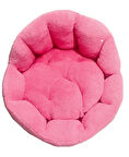 Süslüpati Kullanışlı Yıkanabilir Kumaş Silikon Elyaf Dolgulu Kedi Köpek Yatağı Pembe 52Cm