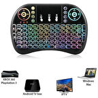 Sepetinegelsin Işıklı Mini Klavye Mouse Smart Tv Box Şarjlı Oyuncu Klavye