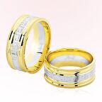 Harem Altın Sarı Beyaz Altın Alyans 6901