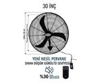 MUZEKO Mega Mzk-750 30 Inç Duvar Tipi Kumandalı Sanayi Vantilatör 75cm