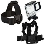 Gopro 7 Su Geçirmez Muhafaza Kafa Bandı Göğüs Kemeri 5 Parça Set