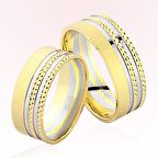 Harem Altın Sarı Beyaz Altın Alyans 6909