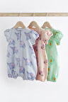 Next Baby Pamuklu Kedi Desenli 3’lü Romper Set