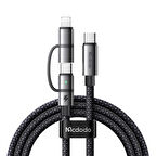 Mcdodo CA-0450 2in1 36W Typec iPhone Şarj Kablosu 1.2m - Siyah