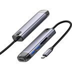 Mcdodo Hu-7740 6 In 1 Type C Hdmı+Usb-3.0 Pd 100W Macbook Çevirici Çoklayıcı Adaptör-Gri