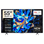 TCL 55T8C 55” QLED 4K Google TV – 144Hz, Dolby Vision IQ, HDR10+, FreeSync Premium Pro