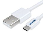 Philips SWR2101/93 Micro USB Hızlı Şarj ve Data Kablosu Beyaz 1 Metre