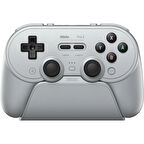 8Bitdo Pro 3 TMR Joystick Hall Effect Triggers Bluetooth Controller Nintendo Switch Kablosuz Oyun Kolu , PC, macOS, Android, Steam & Raspberry Pi Grey