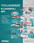 TOTAL AVANTAJ 5 Lİ SET - DARBELİ MATKAP, TAŞLAMA, KIRICI DELİCİ - TCKLI20592E