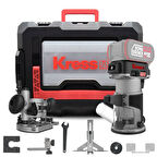 Kress KUD26.91 20Volt Kömürsüz 6/8mm Devir Ayarlı Şarjlı Profesyonel Avuç İçi El Frezesi Formika Tıraşlama (Akü Dahil Değildir)