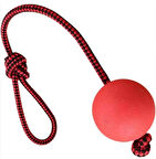Nunbell Kauçuk Toplu Kordon Halatlı Köpek Oyuncağı 33 cm Top 7,5 155 gr