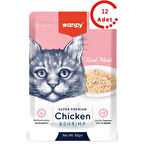 Wanpy Pouch Tavuklu & Karidesli Yaş Kedi Maması 85 gr x 12 Adet