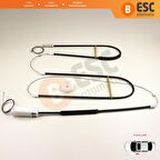 BMW E46 Coupe 3D İçin Sol Ön Kapı Cam Kriko Tamir Seti