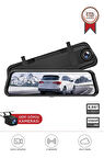 Lenovo V7AHD Siyah 1080P Araç içi 9.6inç Dokunmatik Dikiz Ayna Gece Görüşü Ön ve Arka Araç Kamerası