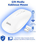 GM15 Art, Çift Modlu Kablosuz Mouse, 2.4G / BT v3.0 + v5.0 Bağlantı, 800 / 1200 / 1600 DPI, 4D Düğme