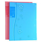 Smato Sunum Dosyası 20Li Çiçek Desenli Mavi