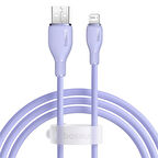Baseus Pudding Hızlı Şarj Özellikli USB to Lightning 2.4 A. Kablo 1.2m Mor