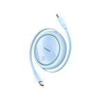 Baseus Free2 Draw Mini Makaralı Type-C to Type-C 100W PD Kablo 1 Metre - Mavi