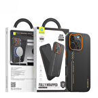 Blueo iPhone 16 Pro Uyumlu Fully Wraped Aramid Fiber Magsafe Turuncu Telefon Kılıfı